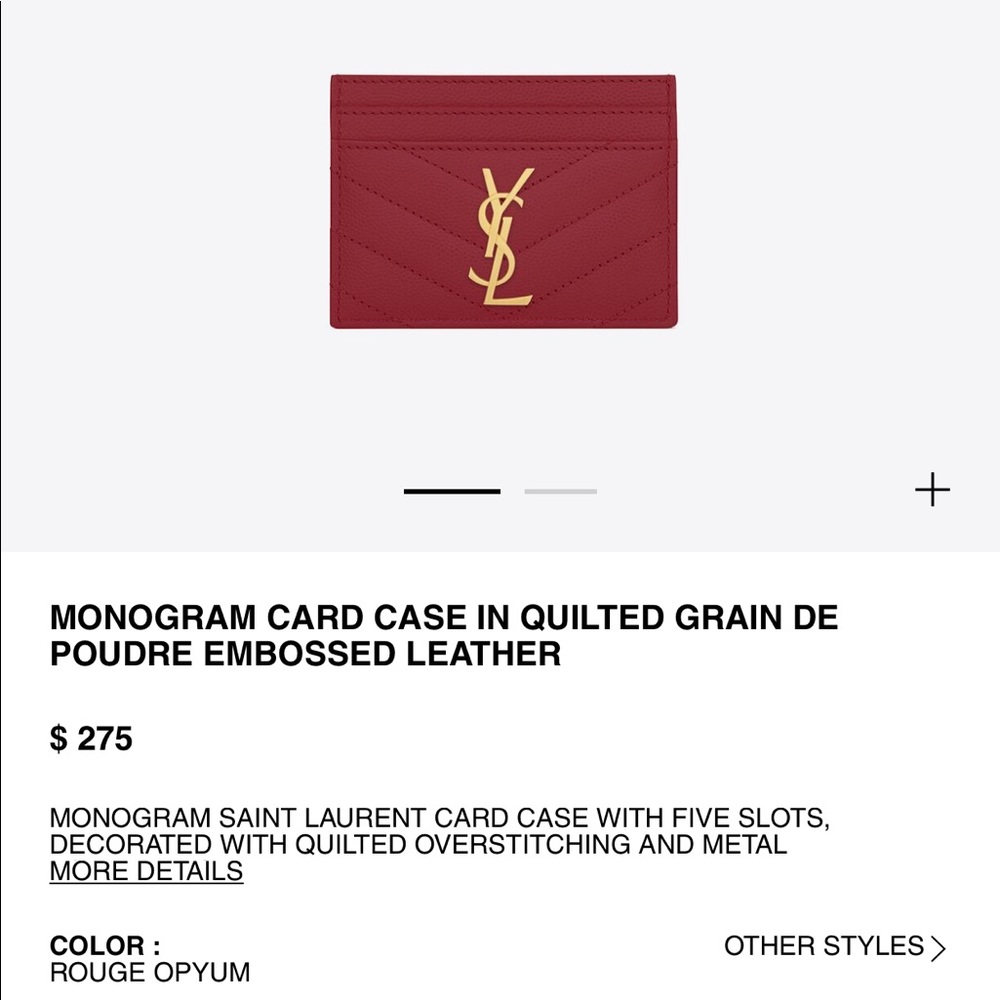 YSL monogram card case wallet